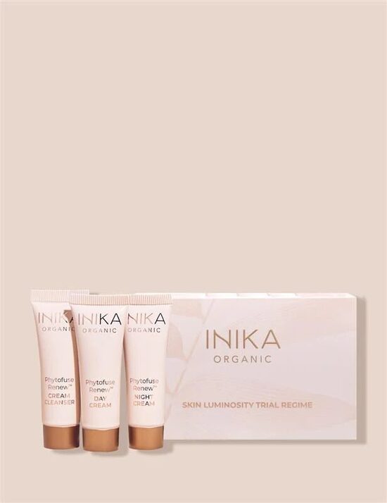 INIKA Organic Skincare Luminosity Trial Kit | Mirdzošas ādas produktu izmēģinājuma komplekts